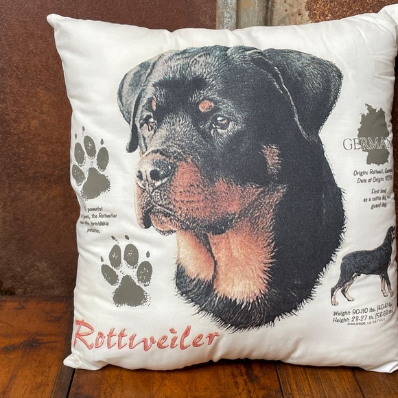 Rottweiler Dog Picken Tapestry Throw Pillow Decor Gift Memorial- Lot of 3! - Picture 5 of 12
